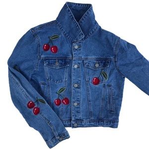 -Cherry Denim Jacket-